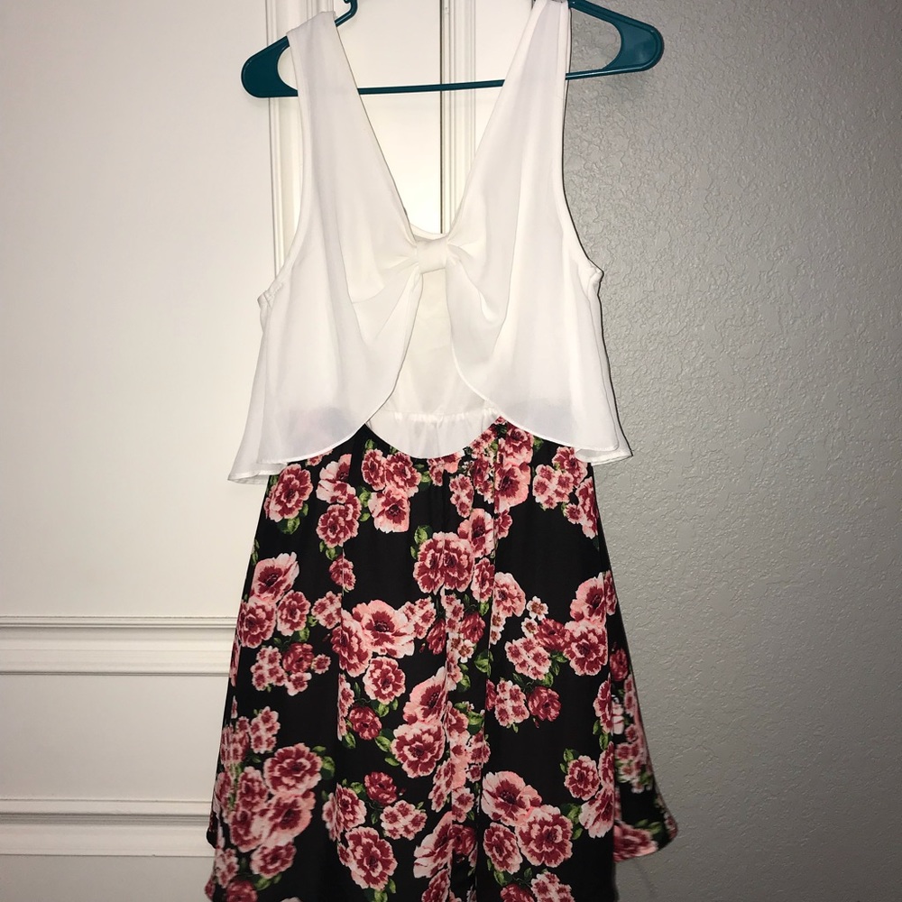 Floral bottom dress with open back